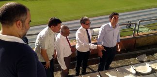 Estreia do Remo no Parazão é adiada após queda de teto do Mangueirão Fábio Bentes acompanhou a visita do governador Helder Barbalho ao estádio Mangueirão