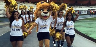 Com campanha e participação especial, nova mascote do Remo estreia na torcida Leoas Azulinas e a mascote Leona