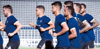 Jogadores remistas realizam atividade física – Foto: Samara Miranda (Clube do Remo)