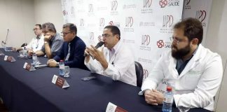 Coletiva médica fala sobre o estado de saúde do volante Jaderson – Foto: Thiago Gomes (O Liberal)