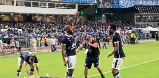 Jogadores festejam título com emoção no gramado do Mangueirão Remo 0×1 Paysandu, nos pênaltis: 6×5 (Klaus, Marcelo Rangel, Reynaldo e Caio Vinícius) – Foto: Marina Moreira