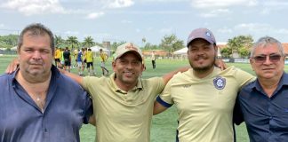 Remo fecha parceria para criação de escola de futebol em Capanema Paulinho Araújo (direita) – Foto: Renan Camargo