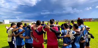Elenco do time Sub-20 do Remo faz treino no CT do Vila Nova-GO – Foto: Reprodução (Clube do Remo)