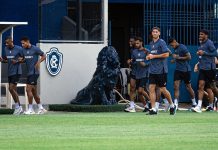 Jogadores remistas realizam atividade física – Foto: Samara Miranda (Clube do Remo)