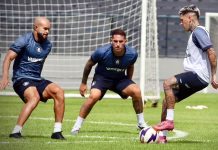 Zé Welison, Braian Cufré e Diego Hernandez – Foto: Raul Martins (Clube do Remo)