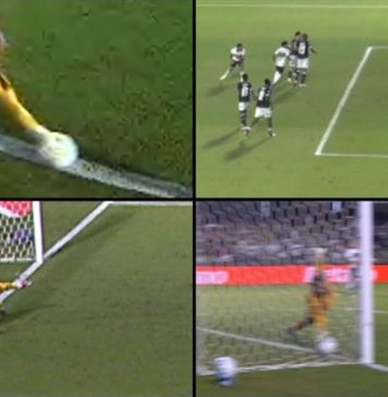 Marcelo Rangel defende bola “impossível” em cima da linha Coritiba-PR 1×0 Remo (Sávio) – Foto: Reprodução (VAR/CBF)