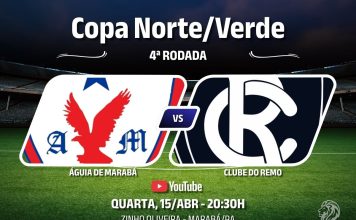 Assista ao vivo a Copa Norte/Verde 2026: Águia × Remo Águia de Marabá × Remo, pela 4ª rodada da Copa Norte/Verde 2026