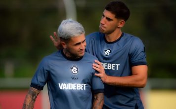 Remo encara o Grêmio-RS fora de casa pela 10ª rodada da Série A Diego Hernandez e Leonel Picco – Foto: Raul Martins (Clube do Remo)