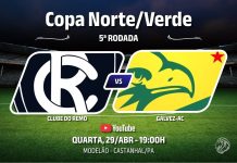 Remo × Galvez-AC, pela 5ª rodada da Copa Norte/Verde 2026