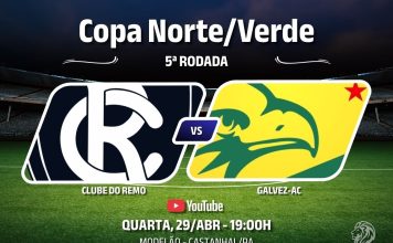 Remo × Galvez-AC, pela 5ª rodada da Copa Norte/Verde 2026