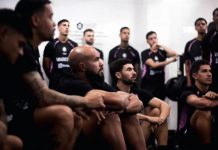 Jogadores remistas se preparam para iniciar a atividade física no NASP – Foto: Raul Martins (Clube do Remo)