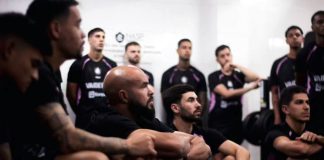 Remo se reapresenta no Baenão e inicia intertemporada com 8 atletas em treino remoto Jogadores remistas se preparam para iniciar a atividade física no NASP – Foto: Raul Martins (Clube do Remo)