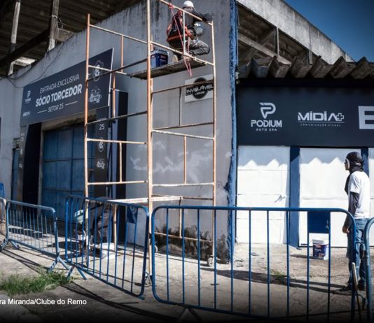 Remo inicia revitalização da fachada do Baenão e moderniza estrutura do NASP Baenão – Foto: Samara Miranda/Clube do Remo