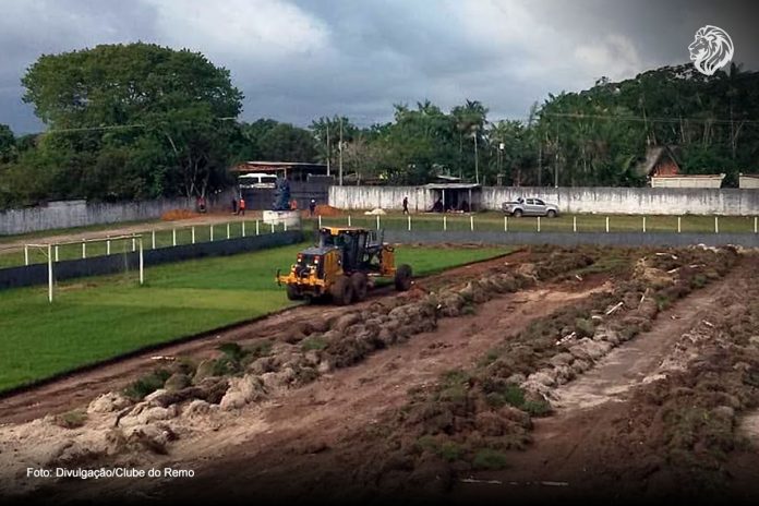 Máquinas trabalham na preparação do terreno do CT "Rei da Amazônia" – Foto: Divulgação/Clube do Remo Máquinas trabalham na preparação do terreno do CT "Rei da Amazônia" – Foto: Divulgação/Clube do Remo