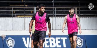 Jaderson volta a treinar normalmente e pode enfrentar o Ituano-SP em amistoso Jaderson e Mayk – Foto: Samara Miranda/Clube do Remo