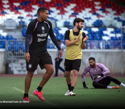 Jogo-treino fechado do Remo contra a Tuna gera expectativa na intertemporada Matheus Felipe, Gabriel Taliari e Ygor Vinhas – Foto: Samara Miranda/Clube do Remo