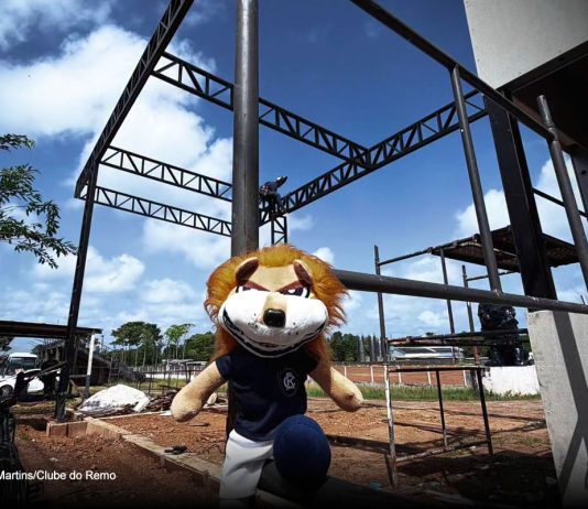 Remo inicia construção de novo pórtico no Centro de Treinamento Novo pórtico do CT "Rei da Amazônia" – Foto: Raul Martins/Clube do Remo