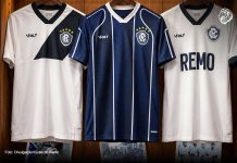 Remo lança coleção de camisas inspirada em uniformes históricos de 1989, 1998 e 2015 Remo lança a linha "Attack" em parceria com a Volt – Foto: Divulgação/Clube do Remo