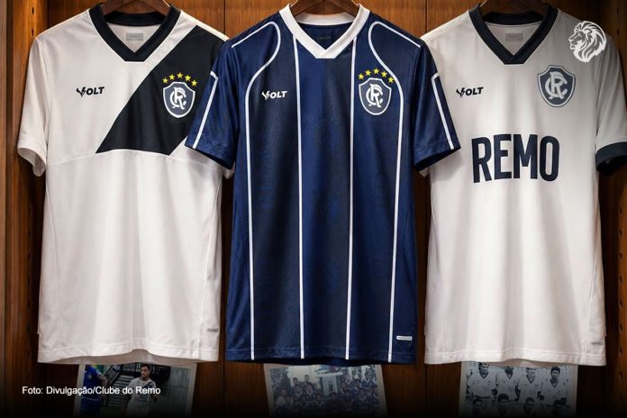 Remo lança a linha "Attack" em parceria com a Volt – Foto: Divulgação/Clube do Remo Remo lança a linha "Attack" em parceria com a Volt – Foto: Divulgação/Clube do Remo