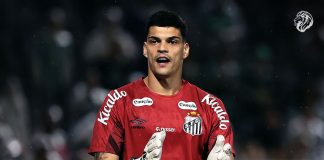 Santos-SP perde goleiro titular para duelo contra o Remo no Mangueirão Gabriel Brazão – Foto: Ettore Chiereguini/AGIF