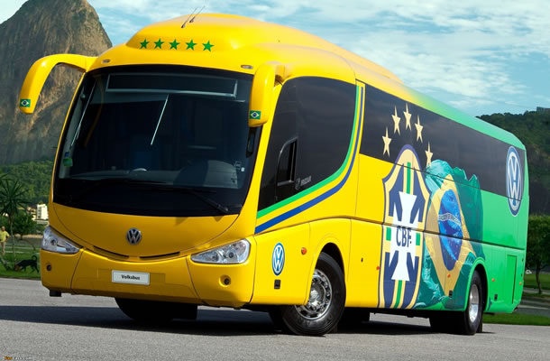 Ônibus estilo Seleção Brasileira