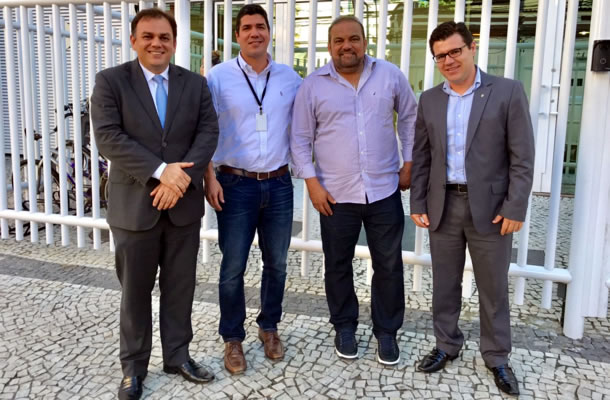 Milton Campos, Bernardo Ramalho (Esporte Interativo), Hélio Leite e Diogo Neto (CBF)