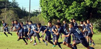 Jogadores remistas realizam atividade física