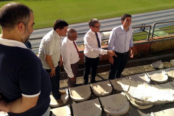 Fábio Bentes acompanhou a visita do governador Helder Barbalho ao estádio Mangueirão