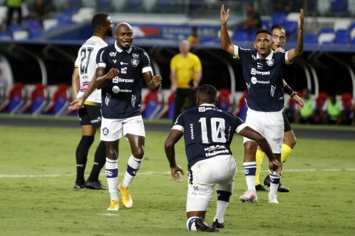 Remo 2×1 Volta Redonda-RJ (Jean Silva, Muriqui e Renanzinho) – Foto: Wagner Almeida (Diário do Pará) Remo 2×1 Volta Redonda-RJ (Jean Silva, Muriqui e Renanzinho) – Foto: Wagner Almeida (Diário do Pará)
