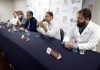 Coletiva médica fala sobre o estado de saúde do volante Jaderson – Foto: Thiago Gomes (O Liberal)