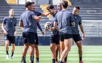 Klaus, Matheus Davó, Kadu, Giovanni Pavani, Daniel Cabral, Adailton, Felipe Vizeu e Janderson – Foto: Samara Miranda (Clube do Remo)