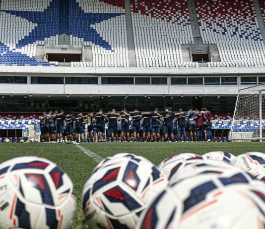 Jogadores remistas realizam atividade física – Foto: Samara Miranda (Clube do Remo)