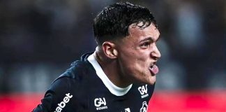 Nico celebra primeiro gol pelo Remo, comenta chegada de Guto e destaca a união do elenco Remo 4×2 CRB-AL (Nico Ferreira) – Foto: Samara Miranda (Clube do Remo)