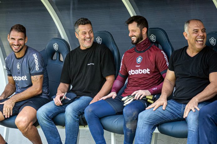 Panagiotis Tachtsidis, Júlio César, Marcelo Rangel e Marcos Braz – Foto: Raul Martins (Clube do Remo) Panagiotis Tachtsidis, Júlio César, Marcelo Rangel e Marcos Braz – Foto: Raul Martins (Clube do Remo)