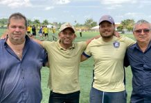 Remo fecha parceria para criação de escola de futebol em Capanema Paulinho Araújo (direita) – Foto: Renan Camargo