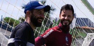 Marcelo Rangel é inspiração para o acesso do Leão Daniel Crizel e Marcelo Rangel – Foto: Samara Miranda (Clube do Remo)