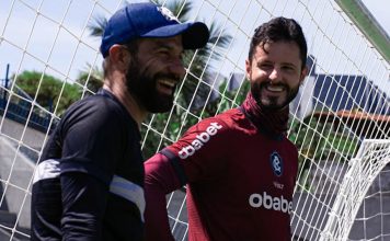Marcelo Rangel é inspiração para o acesso do Leão Daniel Crizel e Marcelo Rangel – Foto: Samara Miranda (Clube do Remo)