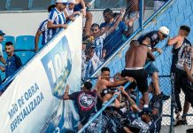 FPF e Remo solicitam imagens para identificar envolvidos em briga na Ressacada Avaí-SC venceu o Remo em partida marcada por violência e confusão generalizada – Foto: Polidoro Júnior