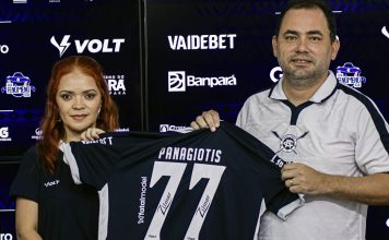 Fatal Model é a nova patrocinadora do Clube do Remo Nina Sag e Glauber Gonçalves – Foto: Divulgação (Clube do Remo)